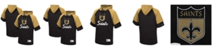 Mitchell & Ness Men's Black New Orleans Saints Home Advantage Raglan Short Sleeve Pullover Hoodie